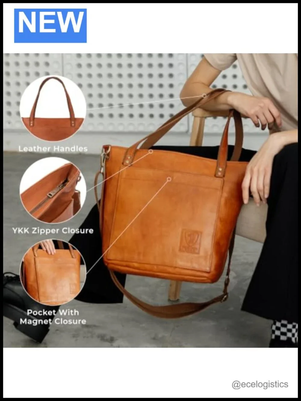 Genuine Leather Tote Bag Women Crossbody Handbag